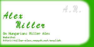 alex miller business card